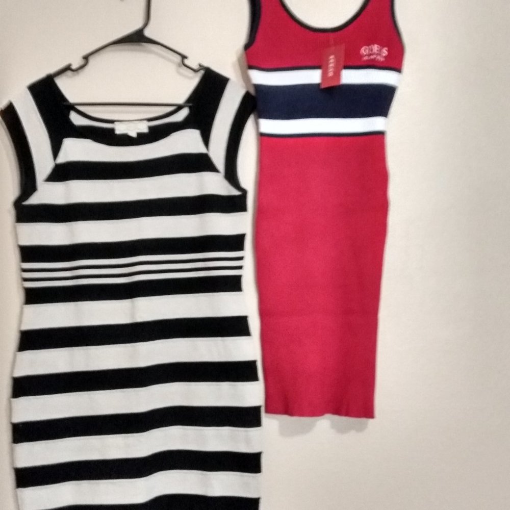Soft knit(black n cream) fitted dress